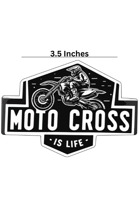 Motor Cross Universal Sticker | Printed In Premium Gloss Vinyl With FPF(Fade Protection Film), Water Proof, Precut Sticker, Pack Of 1